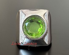Anel Lanterna Verde, Disco Lantern Corps Anel de Sinete de Prata 925, Presente Masculino comprar usado  Enviando para Brazil