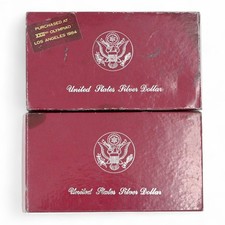 1984-S LOTE DE 2 MOEDAS COMEMORATIVAS OLÍMPICAS PROVA ESTADOS UNIDOS 90% PRATA OGP comprar usado  Enviando para Brazil