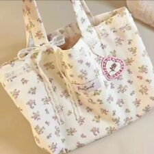 Bolso de Mano Grande Coquette Floral Dulce Encaje Lazo Lona Bolso de Mano Elegante Moda segunda mano  Embacar hacia Argentina