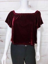 Blusa Viola Feminina Veludo Tamanho S Borgonha Decote Elástico Manga Curta comprar usado  Enviando para Brazil