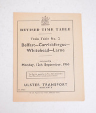 Railway timetable ulster for sale  BANBURY