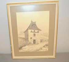 Rare dessin gravure d'occasion  Pont-Évêque