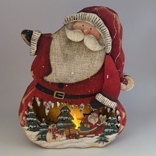Laser Cut Wood Santa Lighted LED Candle Light Up Shelf Decor Battery Included comprar usado Laser Cut Wood Santa Lighted LED Candle Light Up Shelf Decor Battery Included comprar usado  Enviando para Brazil