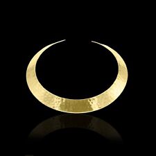 Lindo colar gargantilha feminino antimanchas martelado folheado a ouro 18K latão, usado comprar usado  Enviando para Brazil