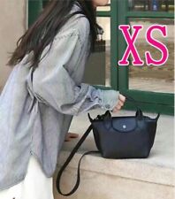 Usado, Longchamp Le Pliage Cuir XS Mini Bolsa de Ombro de Couro Saída Preta NOVO JAPÃO#EGJ comprar usado  Enviando para Brazil