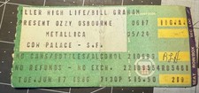1986 OZZY OSBOURNE & METALLICA COM ESBOÇO DE INGRESSO PARA CONCERTO CLIFF BURTON Cow Palace comprar usado  Enviando para Brazil