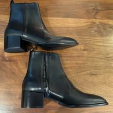 BOTA THURSDAY BOOT CO FEMININA TEMPO BOOTIE BOOTS COURO 2" SALTO PRETO TAMANHO 8 NOVA SEM ETIQUETAS US$ 168, usado comprar usado  Enviando para Brazil