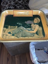 Bandeja de colecionador vintage 1940 Coca-Cola marinheira pesca na doca Coca-Cola original comprar usado  Enviando para Brazil