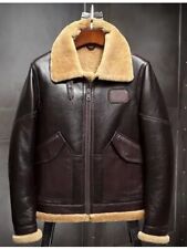 Jaqueta de couro marrom masculina B6 bombardeiro aviador USAF pele de ovelha voadora piloto shearling comprar usado  Enviando para Brazil