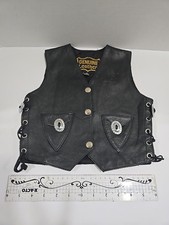 Usado, Colete de couro infantil com conchos grande couro genuíno C014 comprar usado  Enviando para Brazil