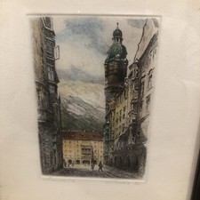 Vintage etching colorized for sale  Salinas