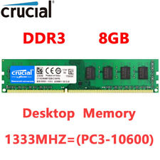 CRUCIAL DDR3 8GB 1333 MHz PC3-10600 Desktop Memória RAM DIMM Não ECC 240pin 1X8GB comprar usado  Enviando para Brazil