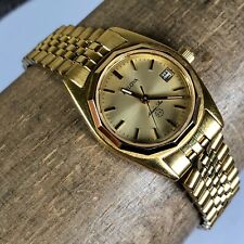 Bulova Marine Star feminino 92G25 mostrador dourado data 24mm relógio analógico quartzo 7 1/4" comprar usado  Enviando para Brazil