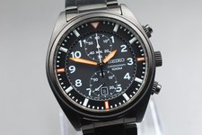 [Perto de ESTADO PERFEITO] SEIKO cronógrafo 100m 7T94-0BL0 mostrador preto relógio masculino quartzo JAPÃO, usado comprar usado  Enviando para Brazil