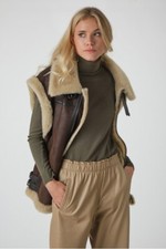 Colete Shearling Feminino Genuíno -AQUECEDOR DE CORPO DE LUXO - comprar usado  Enviando para Brazil