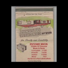 Matchbook cover picone for sale  Raymond