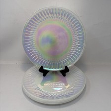 Pratos de jantar iridescentes vintage Federal Glass Moonglow 9 7/8" - Conjunto de 4 comprar usado  Enviando para Brazil