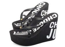 Sandálias sapatos femininos chinelo tanga plataforma salto cunha verão praia bowknot comprar usado  Enviando para Brazil