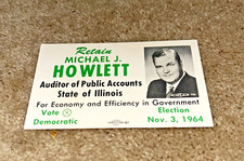 1964 MICHAEL HOWLETT, ILLINOIS AUDITOR OF PUBLIC ACCOUNTS Campaign Card comprar usado  Enviando para Brazil