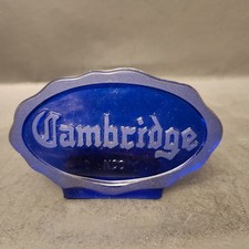 Placa de exibição Cambridge Glass azul cobalto revendedor NCC comprar usado  Enviando para Brazil