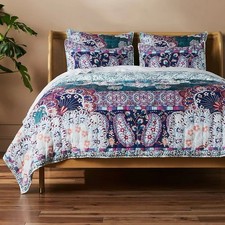 Colcha King Anthropologie Ady Algodão Orgânico Dupla Face 96X104 com 2 Fronhas de Travesseiro comprar usado  Enviando para Brazil