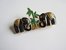 Jolie broche fantaisie  - 2 éléphants émaillé - Signée Angel comprar usado  Enviando para Brazil