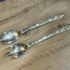 Antigo 13" Prato de Prata Papai Noel Natal Colher Garfo Conjunto de Louça comprar usado  Enviando para Brazil