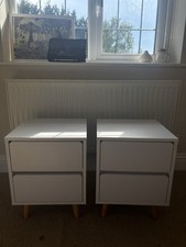 White bedside table for sale  HENFIELD