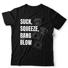 Camiseta unissex Suck Squeeze Bang And Blow engraçada cabeça de motor carro bicicleta pistão comprar usado  Enviando para Brazil