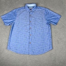 Camisa azul masculina tamanho grande TOMMY BAHAMA Palm Row CoolMax ISLAND ZONE, usado comprar usado  Enviando para Brazil