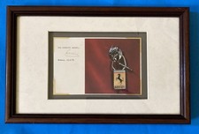 ASSINADO Enzo Ferrari Italiano Chaveiro Folheto Oficial Cartão Foto Saudações 1975 comprar usado  Enviando para Brazil