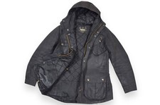 Usado, Jaqueta masculina Barbour Fog Parka International cera preta com capuz Inglaterra tamanho M comprar usado  Enviando para Brazil