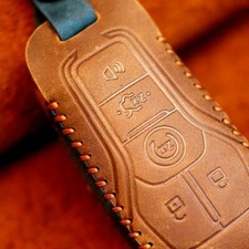 For Ford F150 F450 F550 Explorer 2015-2016 Genuine Leather Remote Key Case Cover comprar usado  Enviando para Brazil