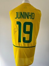 Camisa vencedora da Copa do Mundo JUNINHO PAULISTA Brasil 2002 assinada - PROVA EXATA/CERTIFICADO DE AUTENTICIDADE comprar usado  Enviando para Brazil