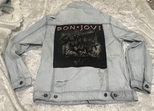 Jaqueta jeans VINTAGE escorregadia quando molhada BON JOVI MÉDIA mercadoria oficial, usado comprar usado  Enviando para Brazil