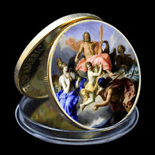 Moeda de ouro coleção de arte medalha comemorativa presente deuses mitologia grega Zeus, usado comprar usado  Enviando para Brazil