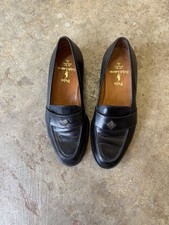 Mocassim Polo Ralph Lauren de couro preto feito em banco italiano com alça de logotipo tamanho 9 comprar usado  Enviando para Brazil