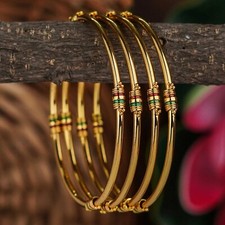 Conjunto de pulseiras indianas Bollywood 22k étnicas folheadas a ouro joias da moda 4 peças comprar usado  Enviando para Brazil