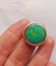 Anel verde bonito de prata esterlina, tamanho ajustável. R99 comprar usado  Enviando para Brazil