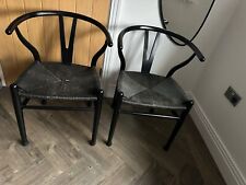 Black wishbone chairs for sale  ONGAR