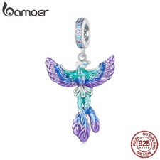 Colar pingente pulseira berloque contas presentes prata esterlina 925 Phoenix CZ Bamoer comprar usado  Enviando para Brazil
