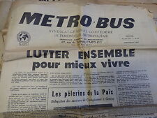 Metro-Bus nr 84 - czerwiec 1954 - Syndikat Des Personals Der Metro - CGT na sprzedaż  Wysyłka do Poland