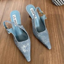 Usado, Sandália feminina salto agulha biqueira pontiaguda verão festa formatura sapatos bombas comprar usado  Enviando para Brazil