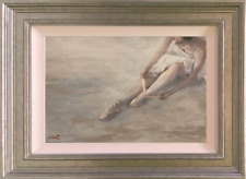 WILLIAM OXER ORIGINAL "Dançarino" Lago dos Cisnes bailarina dança balé pintura a óleo   comprar usado  Enviando para Brazil