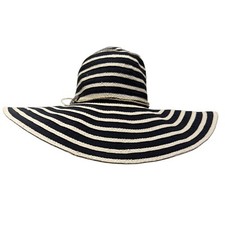 Chapéu Panamá Feminino Jack Preto e Bege Listrado Aba Larga Casca de Coco comprar usado  Enviando para Brazil