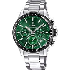 Reloj Festina hombre cronógrafo F20560/4 esfera verde brazalete acero, usado comprar usado  Enviando para Brazil