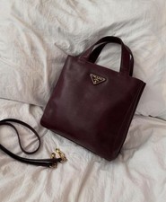 Prada saffiano burgundy for sale  LONDON