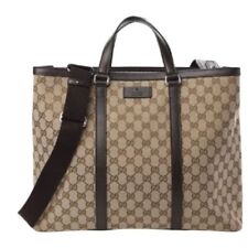 Bolsa tote GUCCI bege marrom original GG couro lona grande O com alça AUTÊNTICA comprar usado  Enviando para Brazil