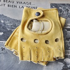 Guantes de ciclismo estilo vintage años 60/70 gamuza natural cuero guantes eroica retro segunda mano  Embacar hacia Mexico