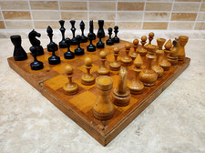 Conjunto de xadrez antigo de madeira vintage década de 1960 King 8,5cm 3,4 polegadas tabuleiro 37*37cm soviética URSS comprar usado  Enviando para Brazil